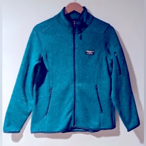 vintage LL. Bean Turquoise Full-Zip Women's Sweater pocket outdoors size 1XPLUS - Picture 2 of 6